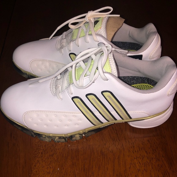 adidas Shoes - Adidas Powerband Golf Shoes Women’s 6.5 White Lime Green Spikeless NEW